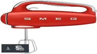 SMEG Red 50's Retro Style Electric Hand Mixer with Set of Beaters