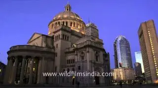 Evening to Night at The First Church of Christ in Boston, USA- Time Lapse