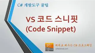 [개발도구 꿀팁] VS 에서 Code Snippet 사용법, 새 Snippet 작성법