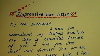 How To Write Very Impressive Love letter 💌 In English || Love 💘Letter In English || Love  Letter