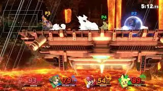 SSBU: Stock/Norfair - Valentin (Simon) v Raijin (Y. Link) v you (Mario) v Mike (Pichu)