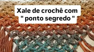 Xale de croch&ecirc; com 