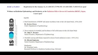 ISoRED Webinar 12 featuring the Radiation Effects Research Foundation (RERF), Japan