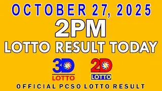 2pm Lotto Result Today Swertres Ez2 PCSO October 27 2025