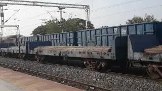 GOODS TRAINS SKIPPING THE ANOTHER GOODS TRAIN IN THE STATION WITH HIGH SPEED @sitharamanishetty1241