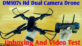 DM 107s Drone | Remote  Control Quadcopter | Unboxing & Video Test #kidstoysk_unboxing_videots