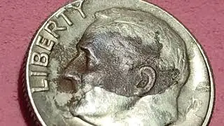 Error 2 Monedas con ba&ntilde;o de cobre 1 de 1968  y 1 de 1980 con cu&ntilde;o corrido one dime de Am&eacute;rica 