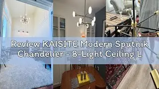 Review KAISITE Modern Sputnik Chandelier - 8-Light Ceiling Light Fixture Height Adjustable Mid Centu