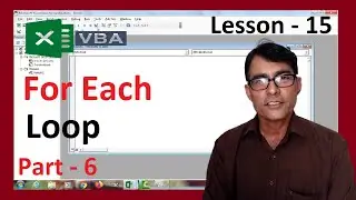For Each Loop in Excel VBA in hindi | Excel VBA lesson -15 | excel vba tutorial for beginners