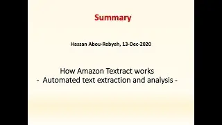 Amazon Textract short summary