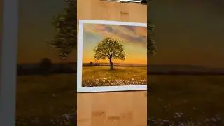 Serene landscape painting ✨ #art #drawing #artist #watercolor #artandcraft #artideas