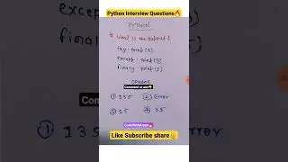 Python Interview Questions| #shorts #python3 #python #shortsvideo #programming #code