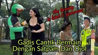 The beautiful, kind and generous girl plays with the security guard #socialexperiment #securityguard