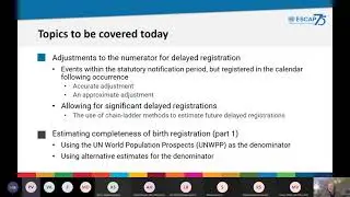 Day2: Regional Workshop on Estimating Completeness of Civil Registration of Births and Deaths