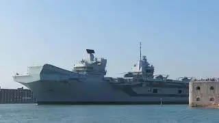 Royal Navy HMS Queen Elizabeth (R08) Queen Elizabeth Class Aircraft Carrier Portsmouth