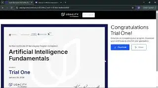 Udacity Certificate Link submission