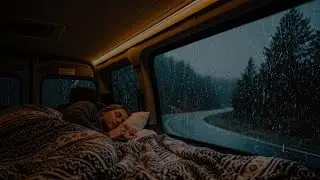 Heavy Rain Sounds for Sleep | Rain at Night with a calm atmosphere in the cabin