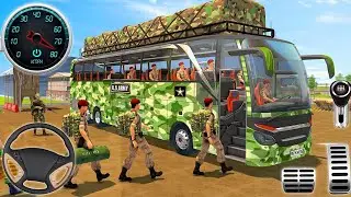 🔴US Army Bus Driving Simulator Game - Army Transporting military squad Driving 3D - Andriod Gameplay