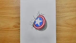 How to draw a captain America shield step by step | Easy drawing | Pencil drawing