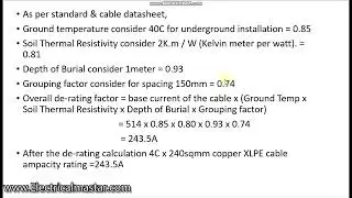 cable sizing calculation