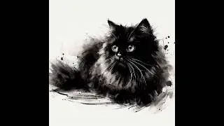 Sumi-e cats ink painting 🐱 #art #cat #ink #sumie #cats #shorts