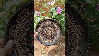 Mandala art on broken plate#shortsfeed #art #mandalaart #mandalapainting #colour#judithartarchives