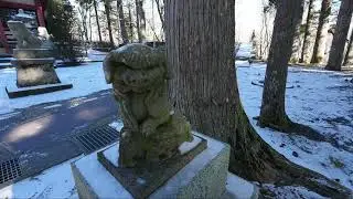 山中浅間神社　正月1月3日　小さな可愛い狛犬もいます　山梨県南都留郡山中湖村山中１１