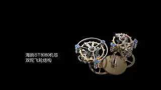 Sea-Gull ST8080 double tourbillon movement mechanism