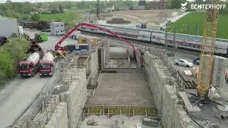 Neubau Trogbauwerk Kamen - unter einer der meist befahrenen Bahnstrecken Deutschlands