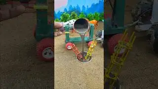 😱 Mini Cement Mixer Se Real Concrete Pouring | Satisfying Pillar Making #shorts