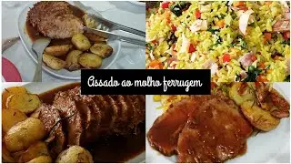 ASSADO DE LAGARTO COM MOLHO FERRUGEM DA COZINHEIRA DIARISTA COM EXTRAS DE ACOMPANHAMENTOS #gratasou
