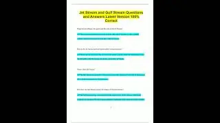 Jet Stream and Gulf Stream Questions and Answers Latest Version 100 Correct1587