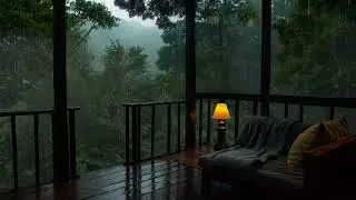 Forest Balcony Rain Ambience | Peaceful Rain Sounds for Focus and Study