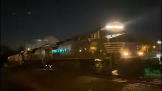 NS 4323 leads 15R at night in Fort Mill with a massive train. 2-15-2022