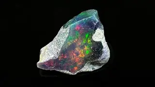 Raw Black Obsidian Welo Ethiopian Opal Stone Cutter