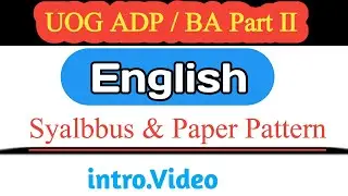 UOG ADP /BA Part 2 English|Syllables and Paper Pattern|University Of Gujrat|FS Bazmi