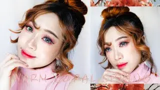 Warm Coral Spring Makeup Tutorial | kathaugustina