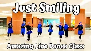 JUST SMILING Line Dance | Demo by AMAZING DANCE CLASS | Choreo by  HERLINA ARITONANG