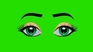 Girl Eyes Blinking Animation in Green Screen | No Copyright