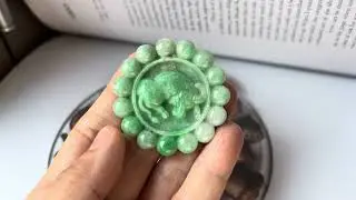 A-Grade Natural Moss On Snow Jadeite Ox Pendant No.220694