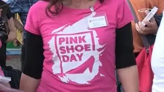 Pink Shoe Day Leipzig Brustkrebs Aktionstag Robby Clemens Volker Gro&szlig;e Katrin Hu&szlig;