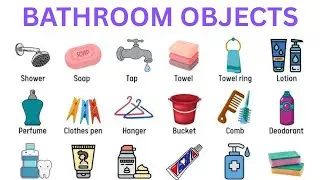 Bathroom Items, Bath Room Items Name, Bathroom Objects Name, Bathroom Item Vocabulary, Bathroom Art.