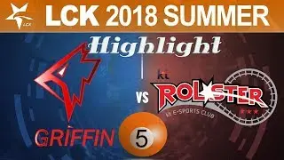[LCK m&ugrave;a h&egrave; 2018] KT Rolster vs Grifin  Highlights  Chung Kết #5