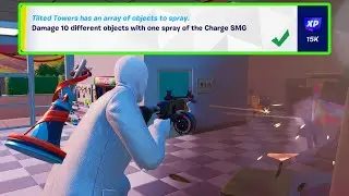 How to EASILY Damage 10 different objects with one spray of the Charge SMG | Fortnite Guide