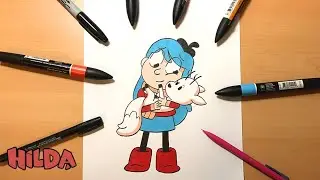 How to draw Hilda and Twig from Hilda Creatures | Cartoon Netflix