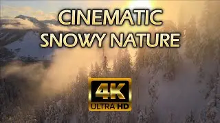 Flying Over Snowy Mountains [4K] Relaxing Drone Video for Stress Relief, Workout, Meditation, Yoga