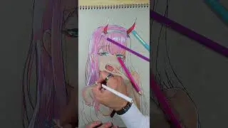 ZEROTWO Hair Coloring || FABER CASTEL #colouredpencils #art #animedrawing #anime
