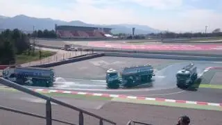 F1 Winter Tests 2017 - Water tank trucks on track