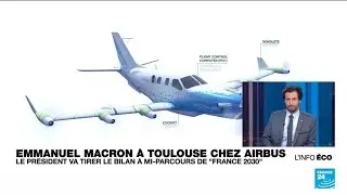 Emmanuel Macron chez Airbus à Toulouse pour faire le bilan de 