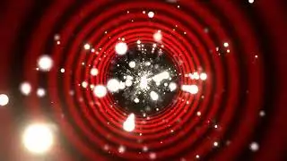 Red Wavy Abstract Bright Tunnel With Glowing Particles Background VJ Loops